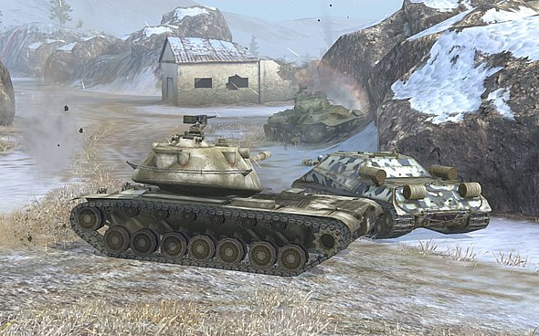 Grafika World of Tanks Blitz je ve srovnání s velkou verzí hry méně detailní.